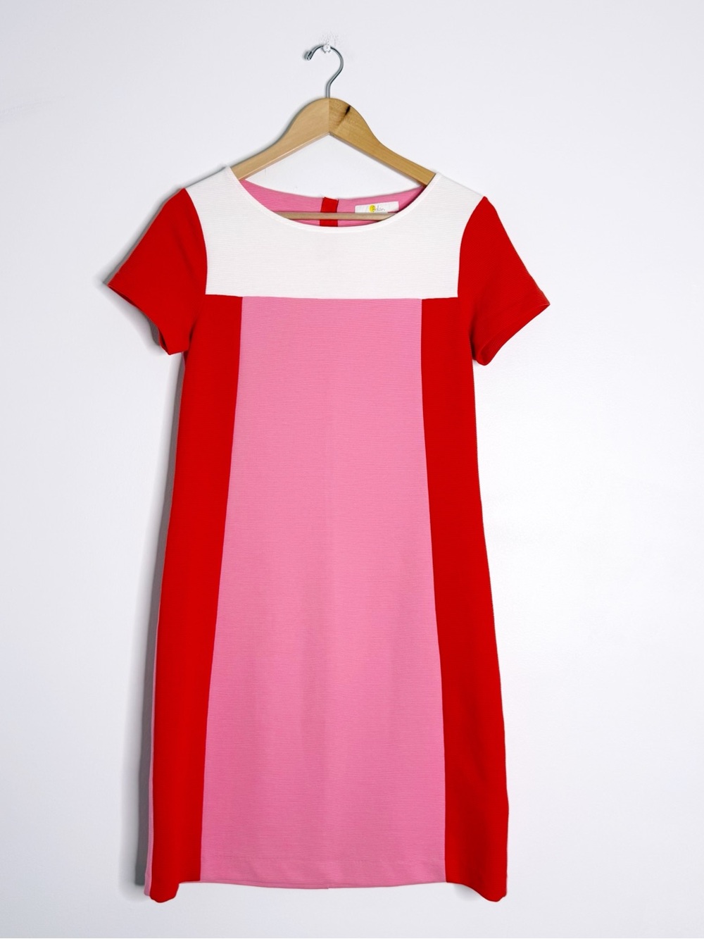 Boden Jeanette Ottoman Colorblock Dress Pink Red White Size 4R